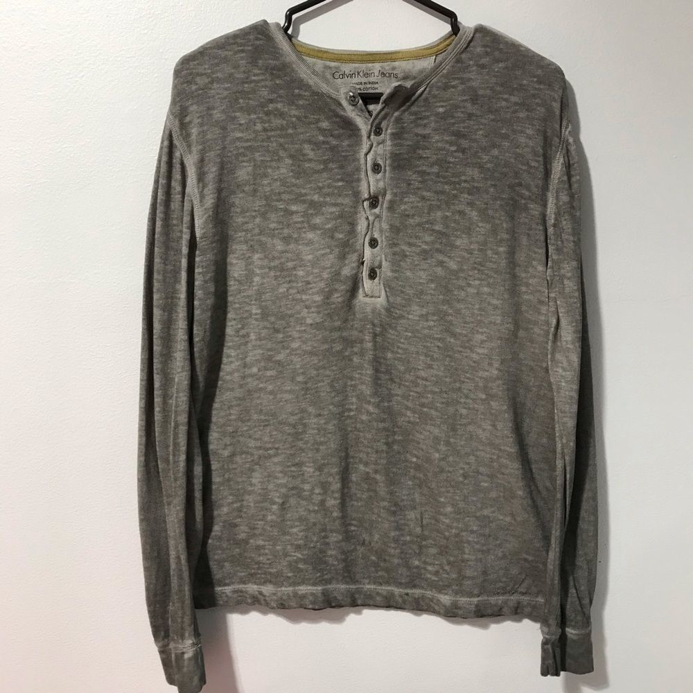 Calvin Klein Jeans Half Button Henley Tshirt Small